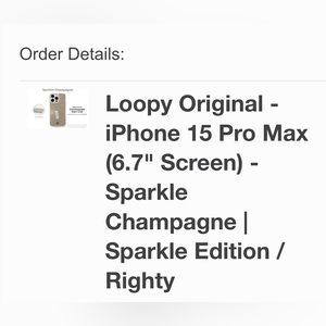 15 pro max Loopy Brand new (RIGHTY ) Champagne 🥂